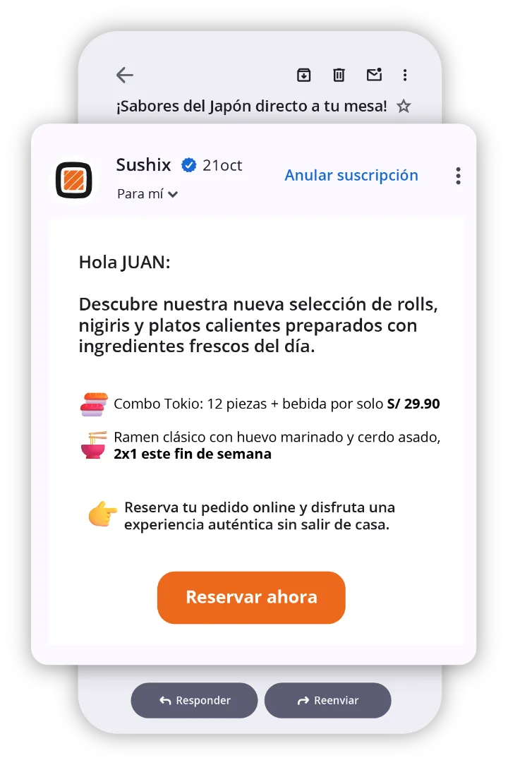 Ejemplo de email en EnviaMas