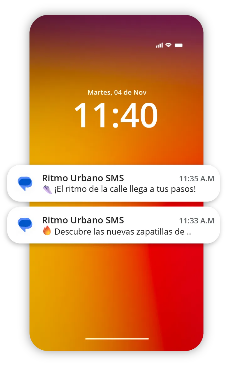 Ejemplo de mensaje SMS en EnviaMas